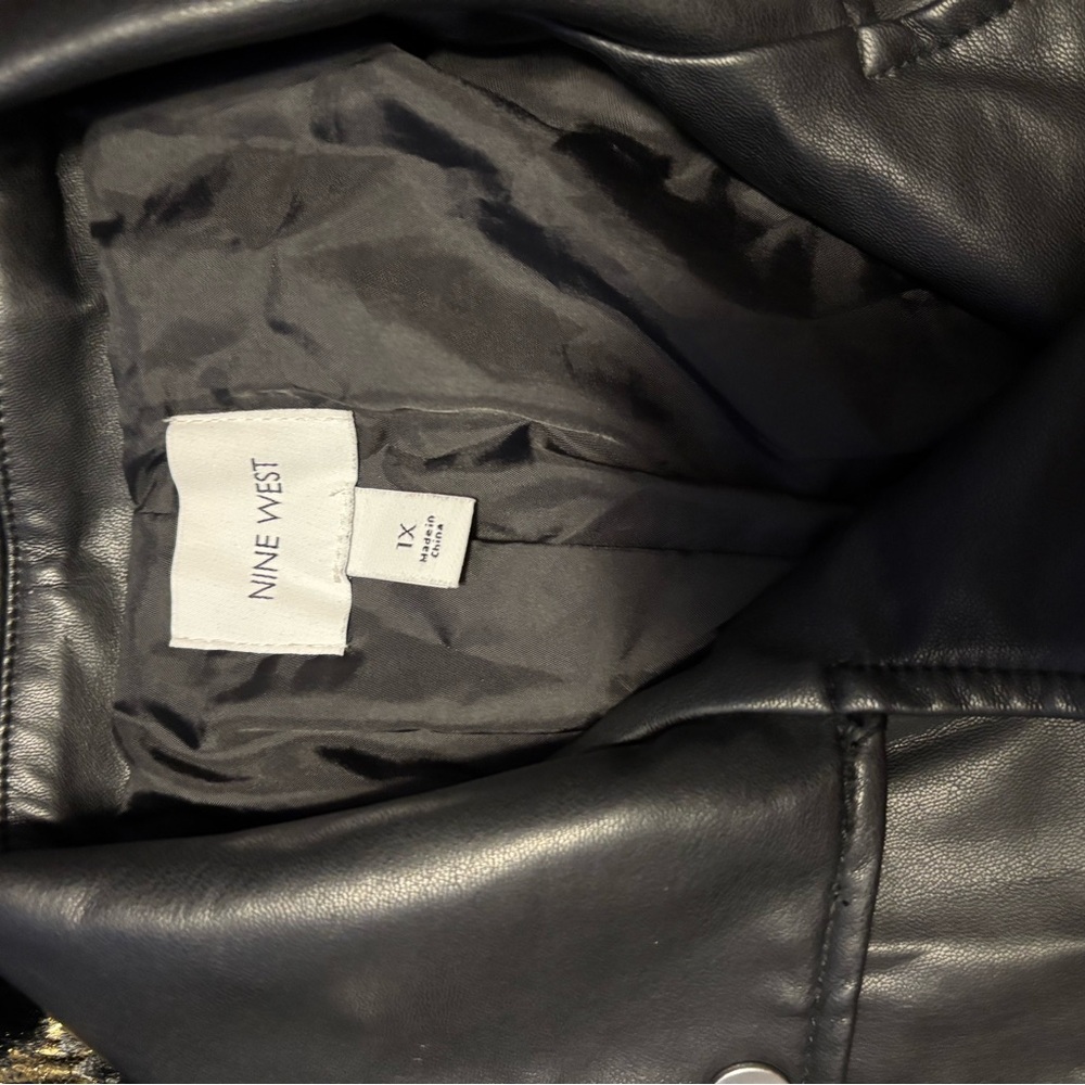 Black Leather Nine West Jacket - Picture 6 of 13
